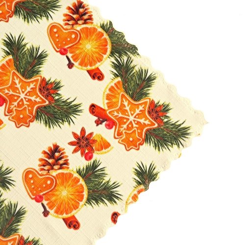 Vánoční ubrusy Perníčky – smetanové - Rozměr ubrusu: 30x30