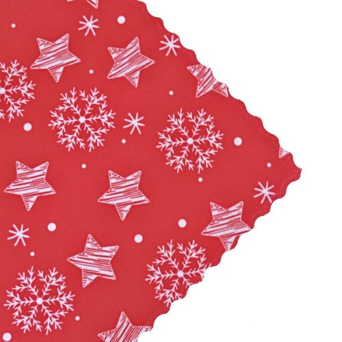 Vánoční ubrusy Hvězdičky a vločky – červené - Rozměr ubrusu: 30x30