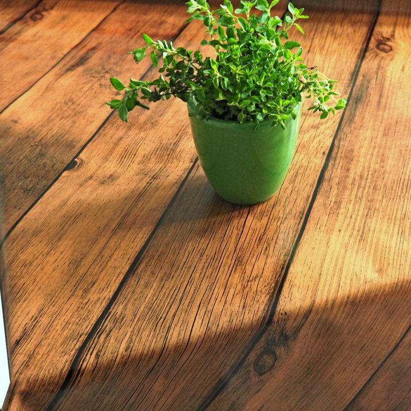 PVC ubrusovina - Dřevěná prkna - hnědá