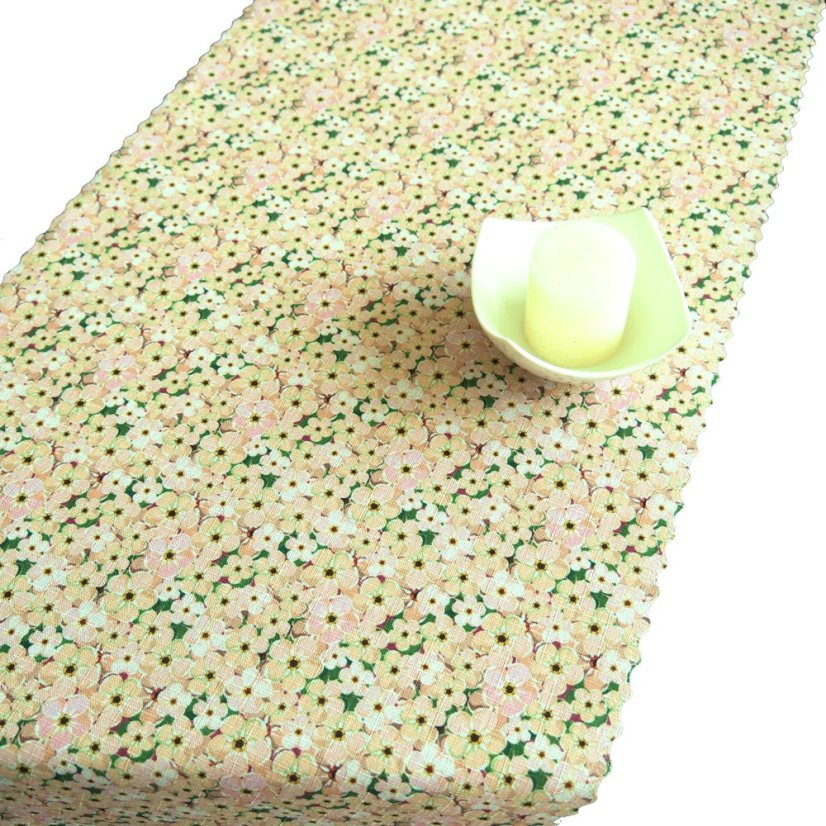 Ubrusová šála v metráži Florea - béžová - Šíře materiálu ↔ (cm): 38, Vyber okraje: pouze střih