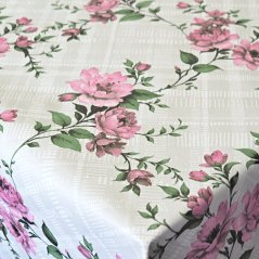 PVC ubrusovina - Květy na káru