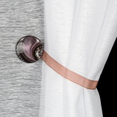 Magnetická spona na závěsy - hnědá se třpytkami