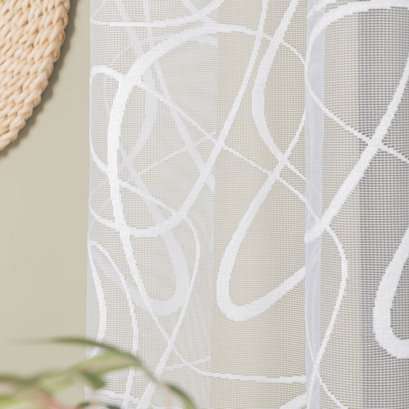 Kusová záclona Celestína - Vrchný okraj: Bez riasiacej pásky, Vyber rozmer záclony ↕VxŠ ↔ (cm): 140x310