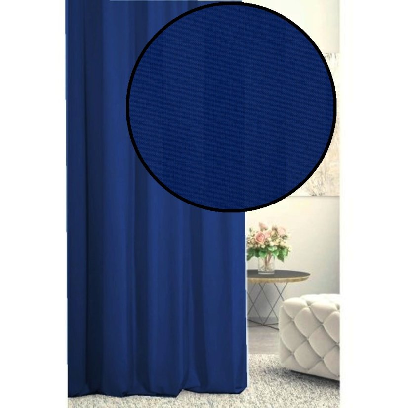 Dekorační látka Rongo - tm. modrá - Šíře materiálu ↔ (cm): 150, Vyber šití: bez obšití