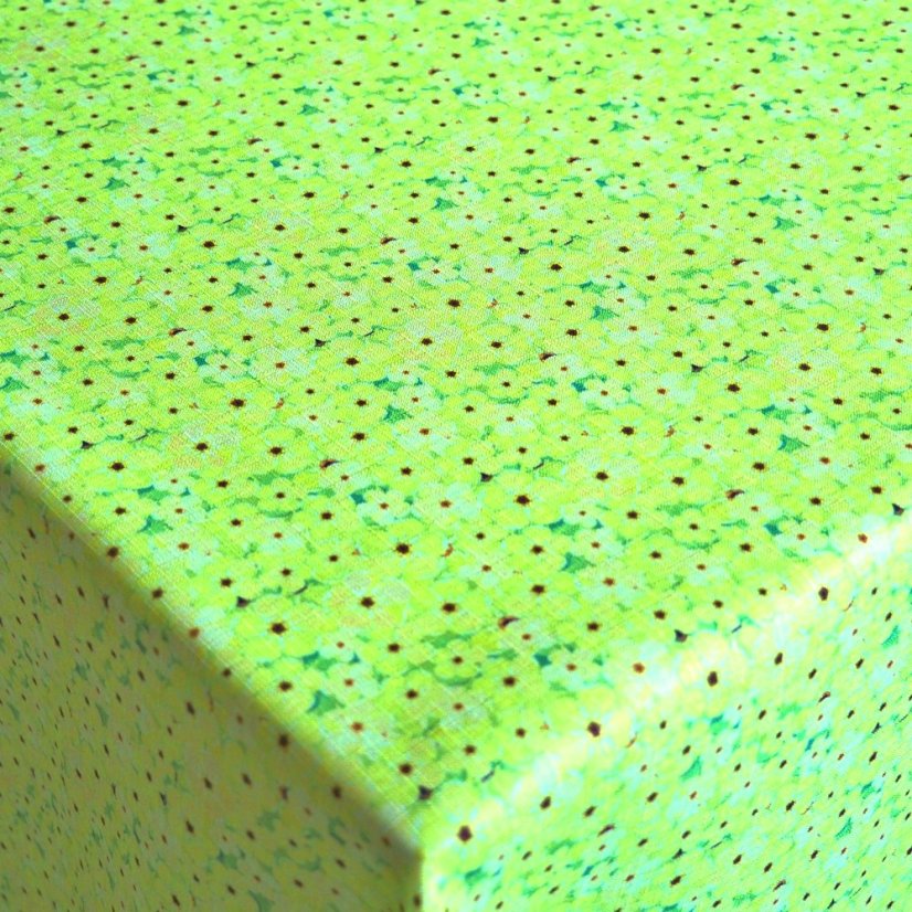 Teflonový ubrus tisk Florea - zelený - Vyber rozměr: 75x75