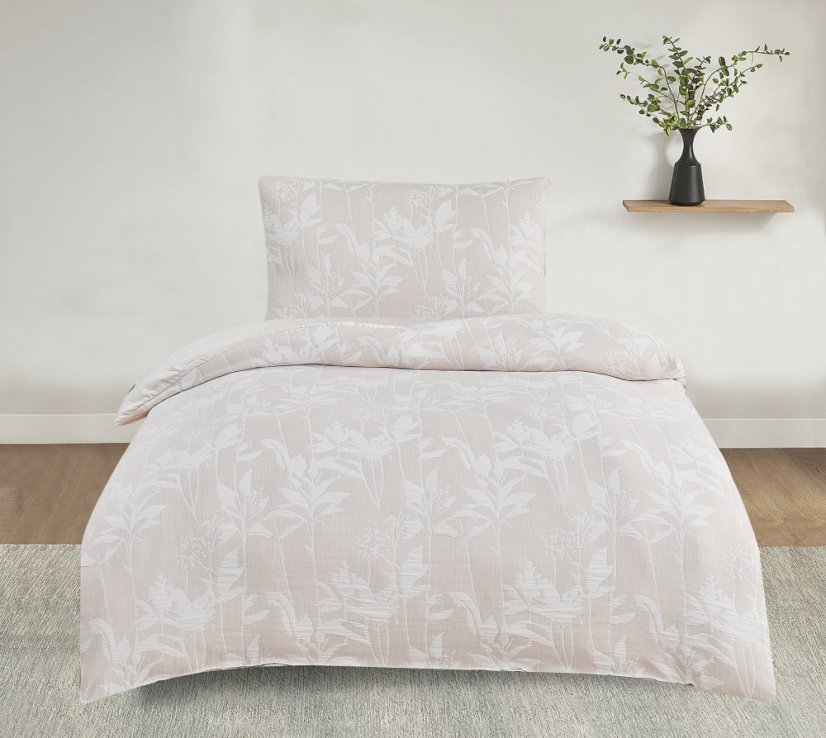 Povlečení Jacquard Nela - béžové - Rozměr povlečení: 140x200+70x90