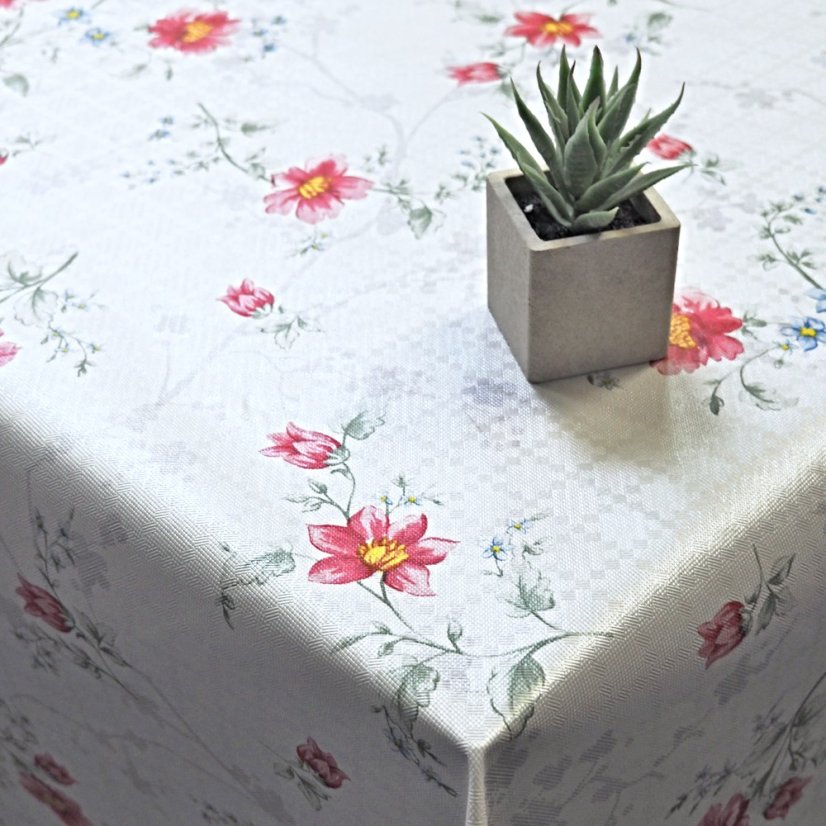 PVC obrusovina - Fleur červená