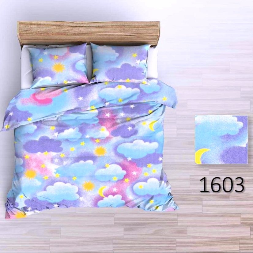 Povlečení krep Nebesa - Rozměr povlečení: 140x200+70x90