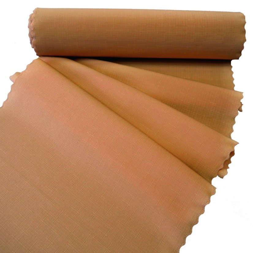 Teflonová šála v metráži - 362 - karamelová - Šíře materiálu ↔ (cm): 38, Vyber okraje: pouze střih