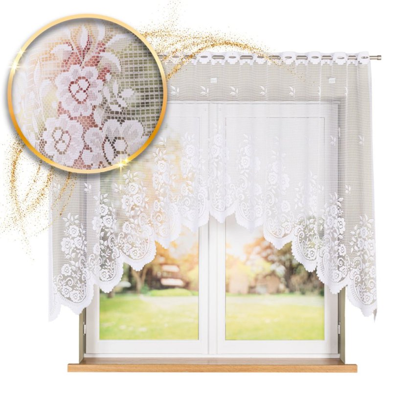 Kusová záclona Sára - Vyber rozměr záclony  ↕VxŠ ↔ (cm): 140x250