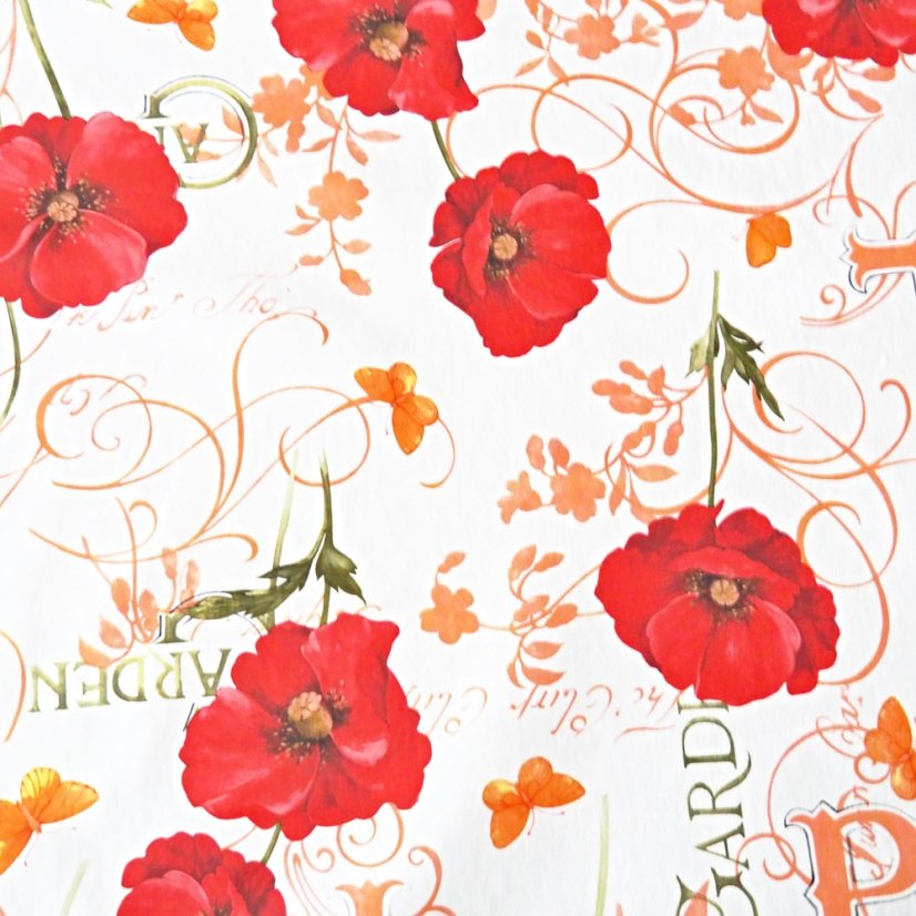 PVC ubrusovina - Červený mák