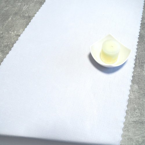 Teflonová šála v metráži - 3018 - bílá - Šíře materiálu (cm): 38, Vyberte okraje: pouze střih