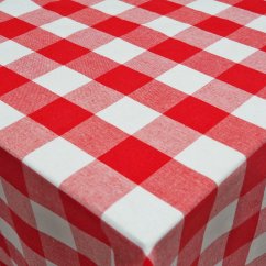 Ubrus a prostírání kanafas - červený velká kostka