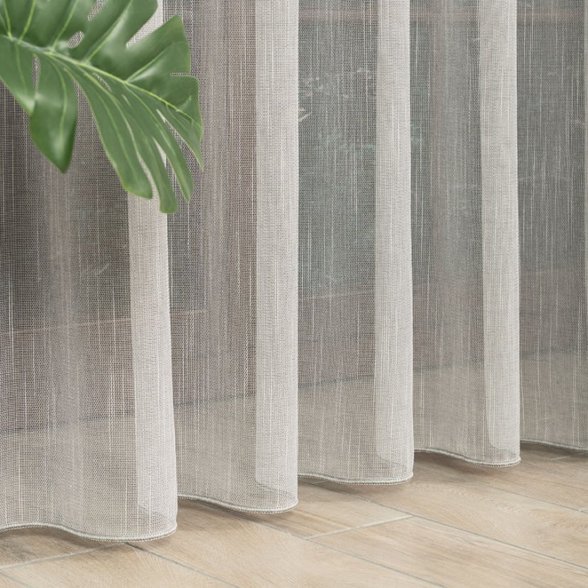 Záclona Faustina - šedá - Vyber výšku ↕ (cm): 320, Vyber šití: bez obšití