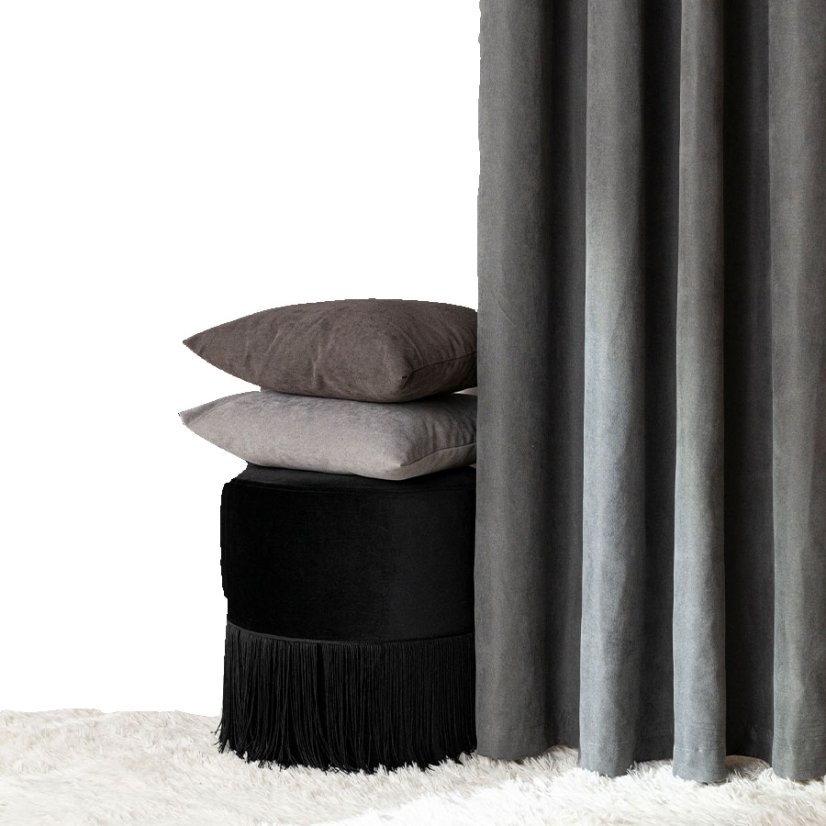 Kusový závěs s kroužky Milas - tm.šedý - Vyber rozměr závěsu ↕VxŠ ↔ (cm): 250 x 140 cm