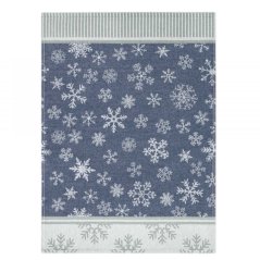Vánoční utěrka Vločky - tm. modrá