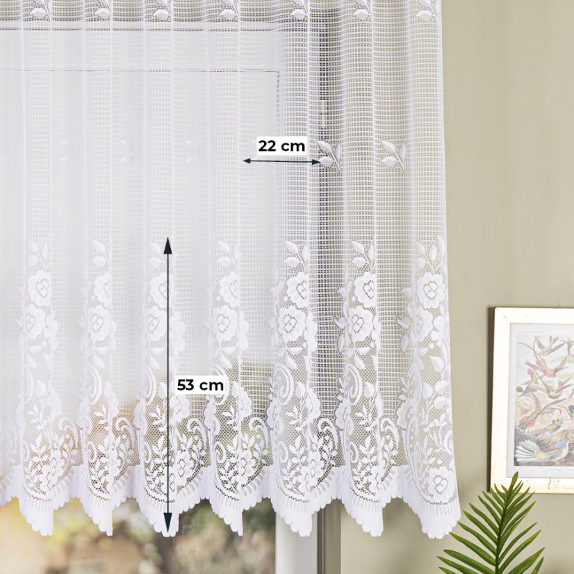 Záclona Sára - Vyber výšku ↕ (cm): 120, Vyber šití: bez obšití