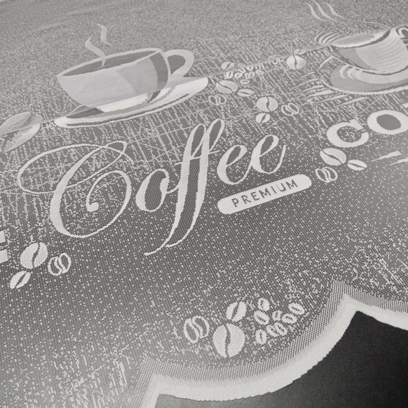 Kusová záclona Coffee - Vrchný okraj: Bez riasiacej pásky, Vyber rozmer záclony ↕VxŠ ↔ (cm): 160x300