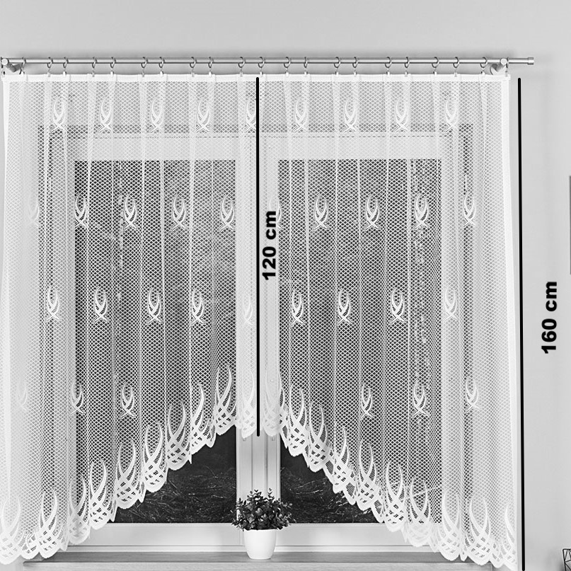 Kusová záclona Sandra - Vrchný okraj: Bez riasiacej pásky, Vyber rozmer záclony ↕VxŠ ↔ (cm): 120x250