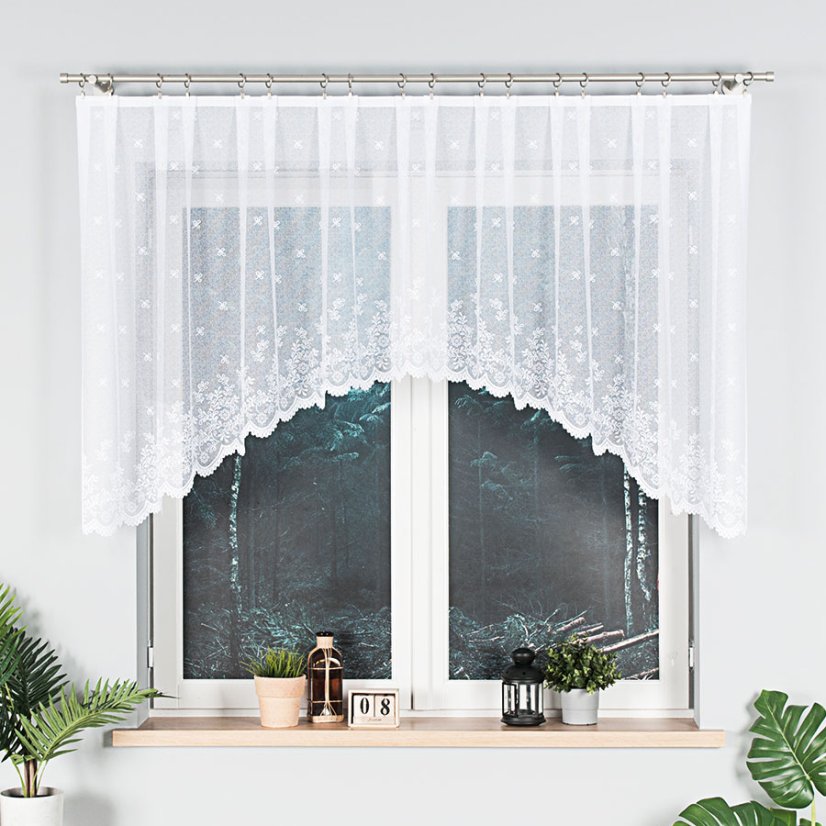 Kusová záclona Karolína - Vrchní okraj: Bez řasící pásky, Vyber rozměr záclony  ↕VxŠ ↔ (cm): 120x250