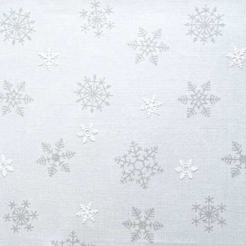 Vánoční látka na ubrusy - Sněhová vločka - bílá - Šíře materiálu (cm): 160