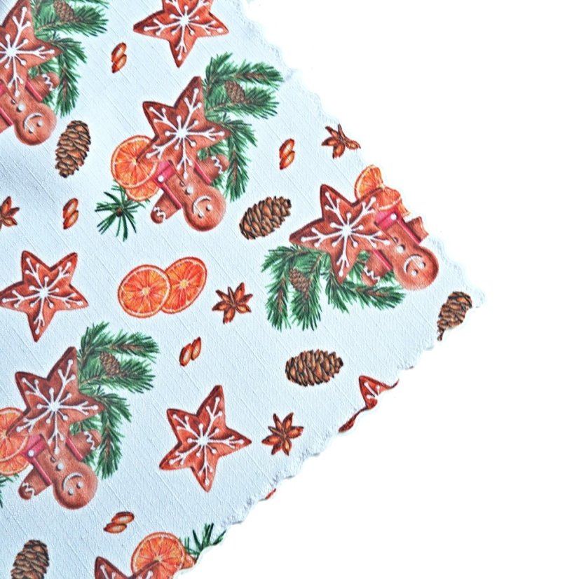 Vánoční ubrusy Perníčky – bílé - Vyber rozměr: 30x30