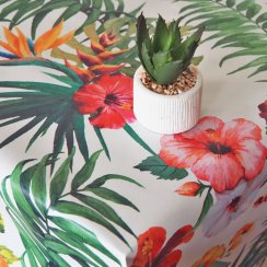 PVC ubrusovina - Tropické květy