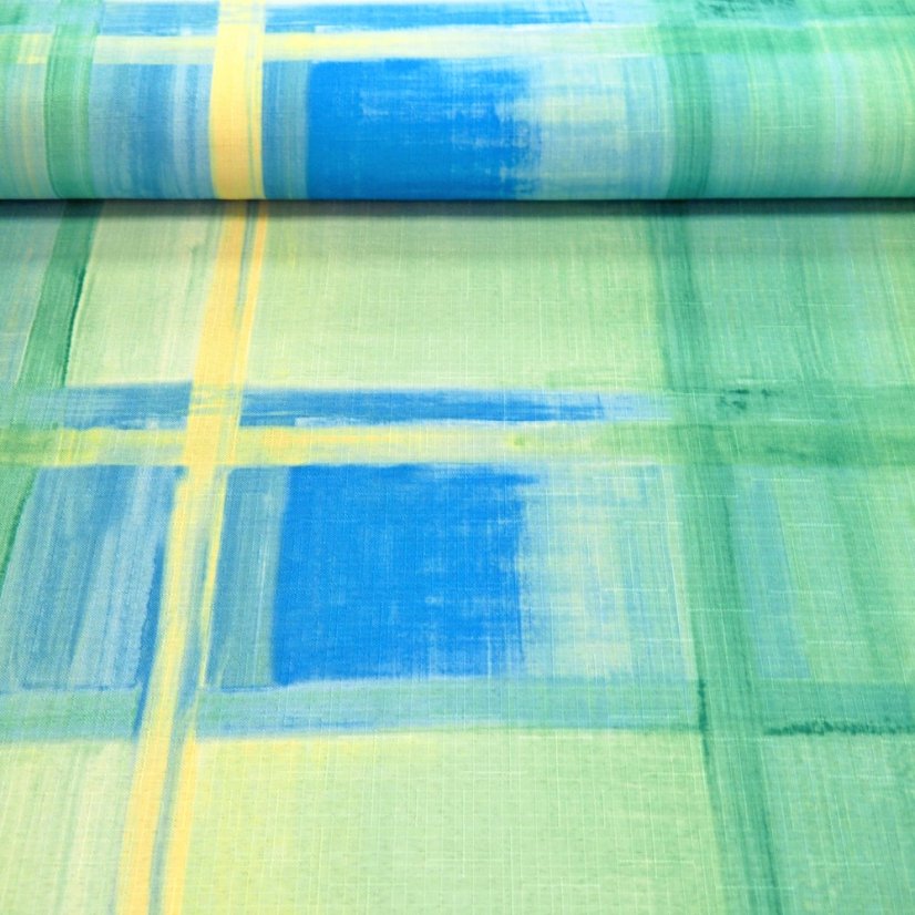 Teflonová látka Káro - duha - Šírka materiálu ↔ (cm): 155