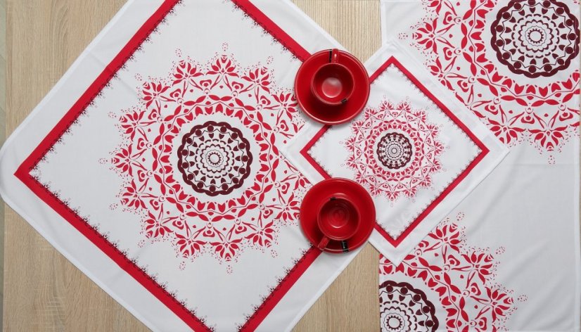 Ubrus Mandala červená - Vyber rozmer: 40x70