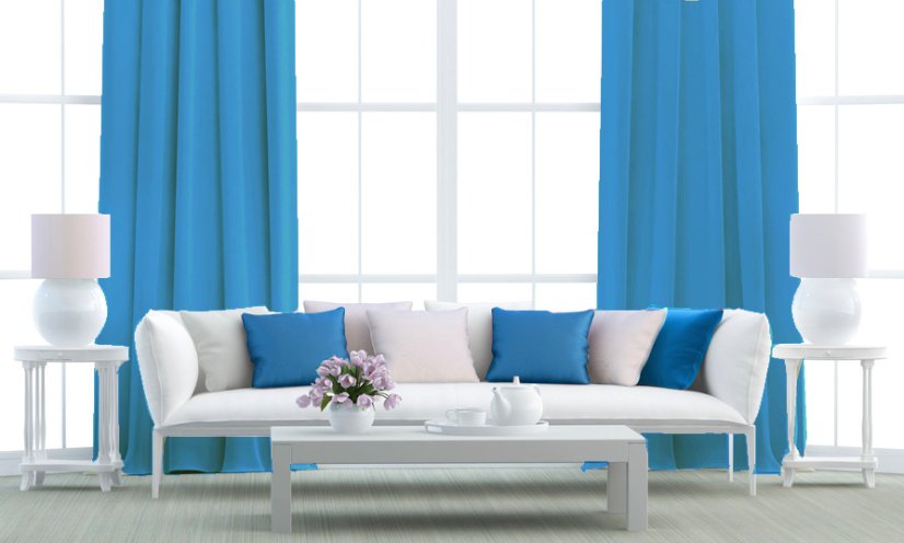 Dekorační látka Blackout modrá - Šírka materiálu ↔ (cm): 150, Vyber šitie: bez obšití