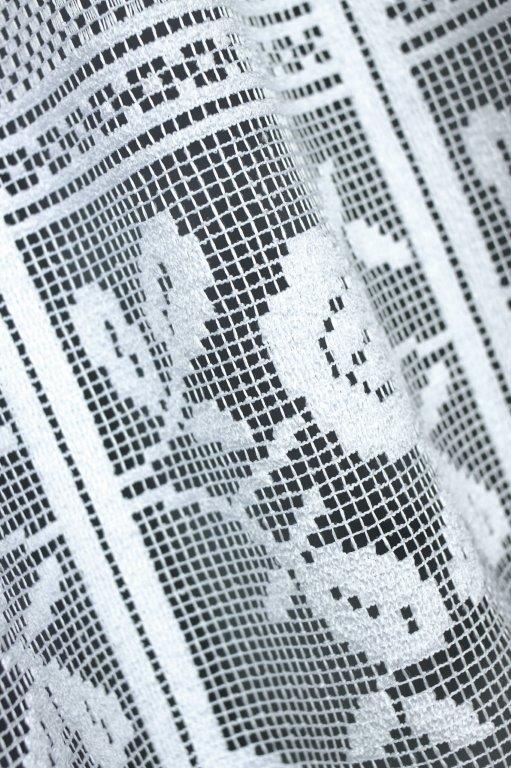 Vitrážová záclona Růžena - Vyber výšku ↕ (cm): 50, Vyber šití: bez obšití