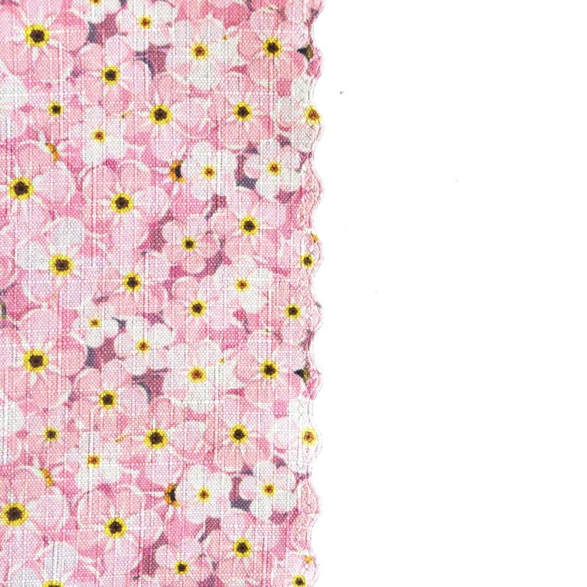 Teflonový ubrus tisk Florea - růžový - Vyber rozměr: 75x75
