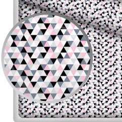 Hladká bavlna – Trojúhelníky růžové