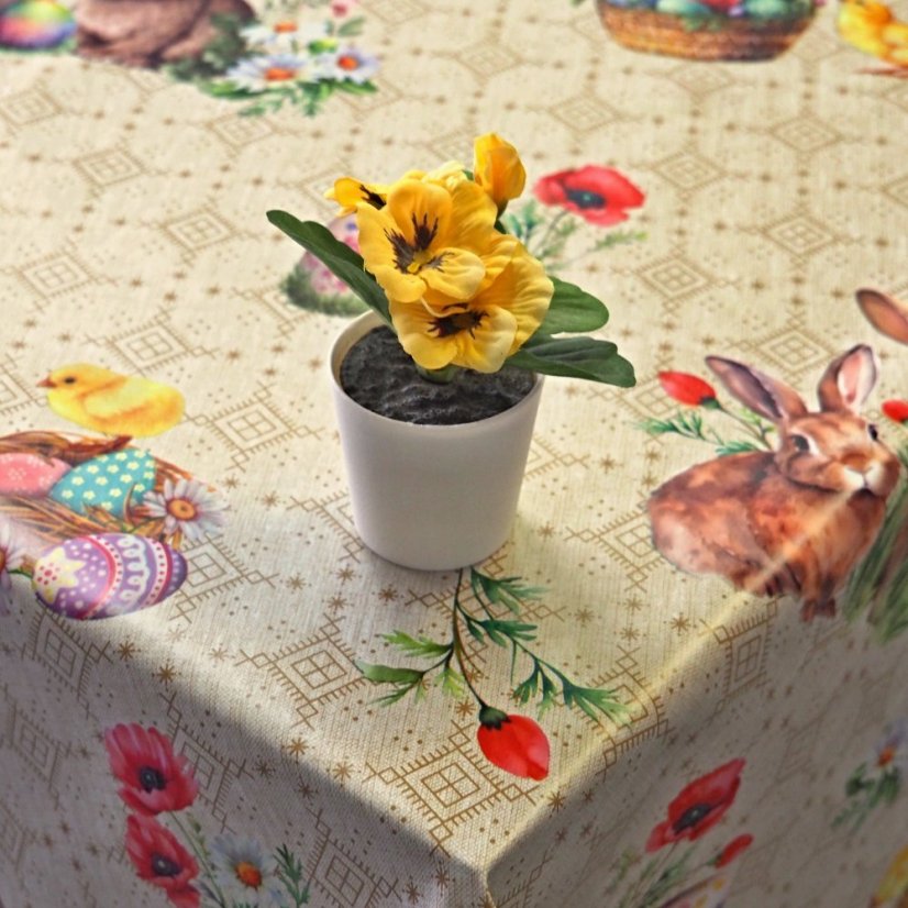 Velikonoční PVC ubrusovina - béžová