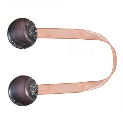 Magnetická spona na závěsy - hnědá se třpytkami