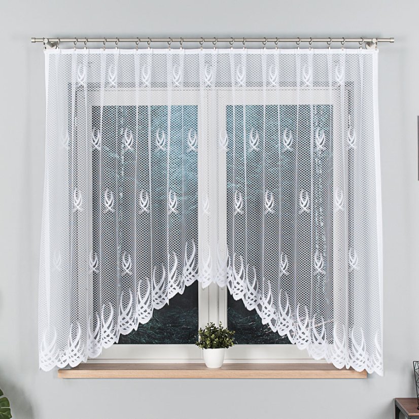 Kusová záclona Sandra - Vrchný okraj: Bez riasiacej pásky, Vyber rozmer záclony ↕VxŠ ↔ (cm): 120x250