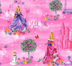 Dekorační látka SOFT Princezny - růžová