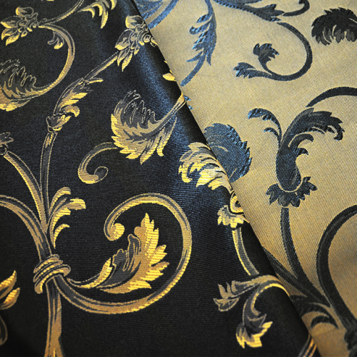 Dekorační látka Veroli - Black gold - Šíře materiálu (cm): 150, Vyberte šití: bez obšití