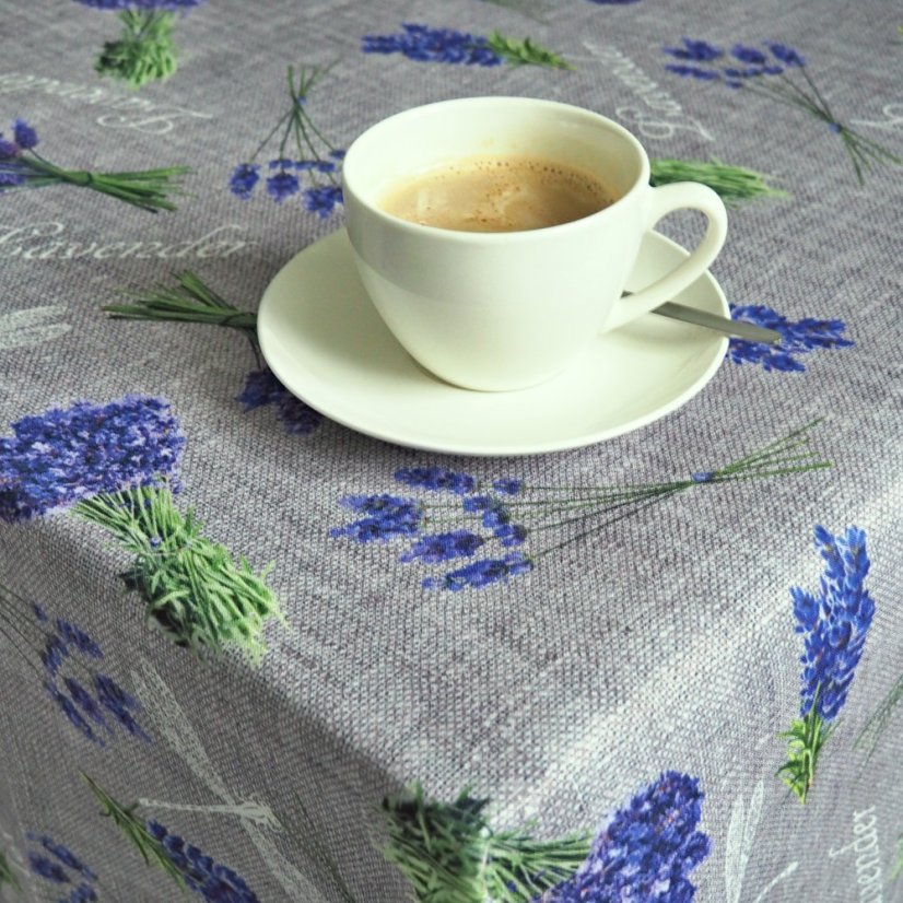 Teflonový ubrus tisk - Levandule nápis - Vyber rozměr: 75x75