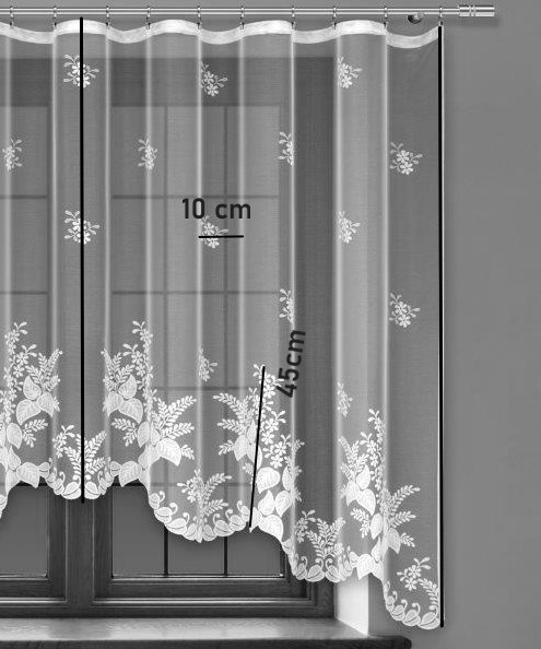 Kusová záclona Marita - Vyber rozmer záclony ↕VxŠ ↔ (cm): 120x300