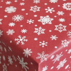 PVC ubrusovina - Vločky červené