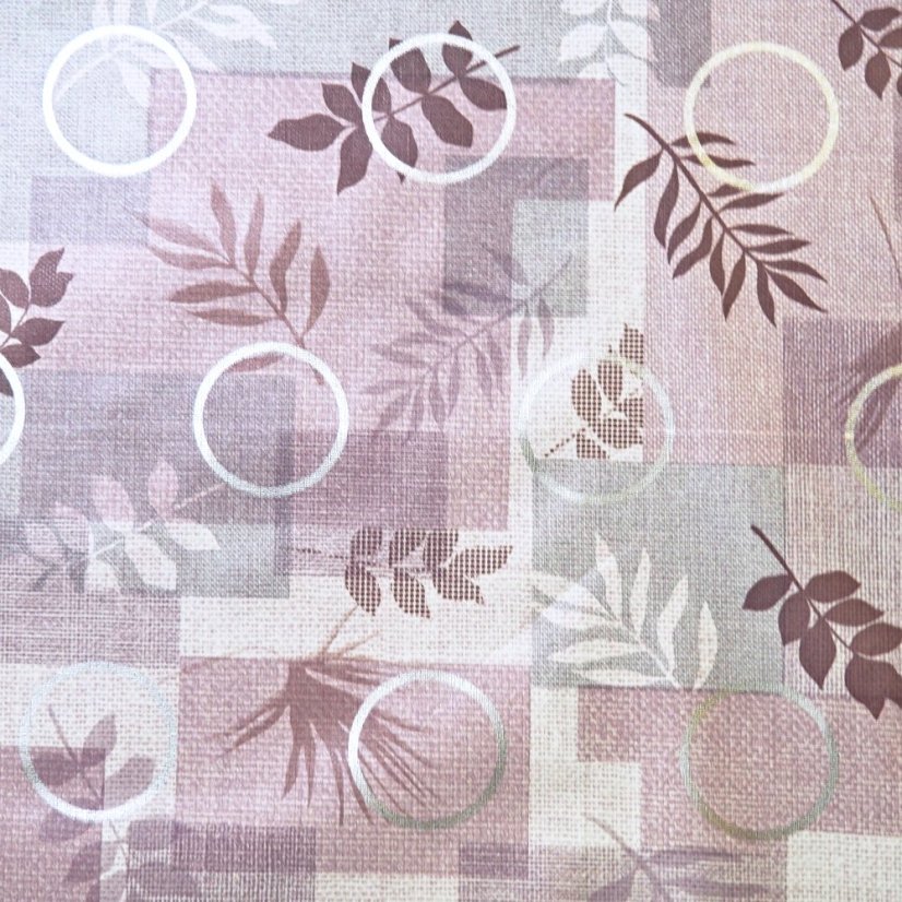 PVC obrusovina - Lístky na káru - fialová