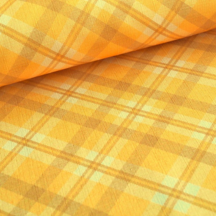 Teflonová látka Káro - žlutá - Šíře materiálu ↔ (cm): 155