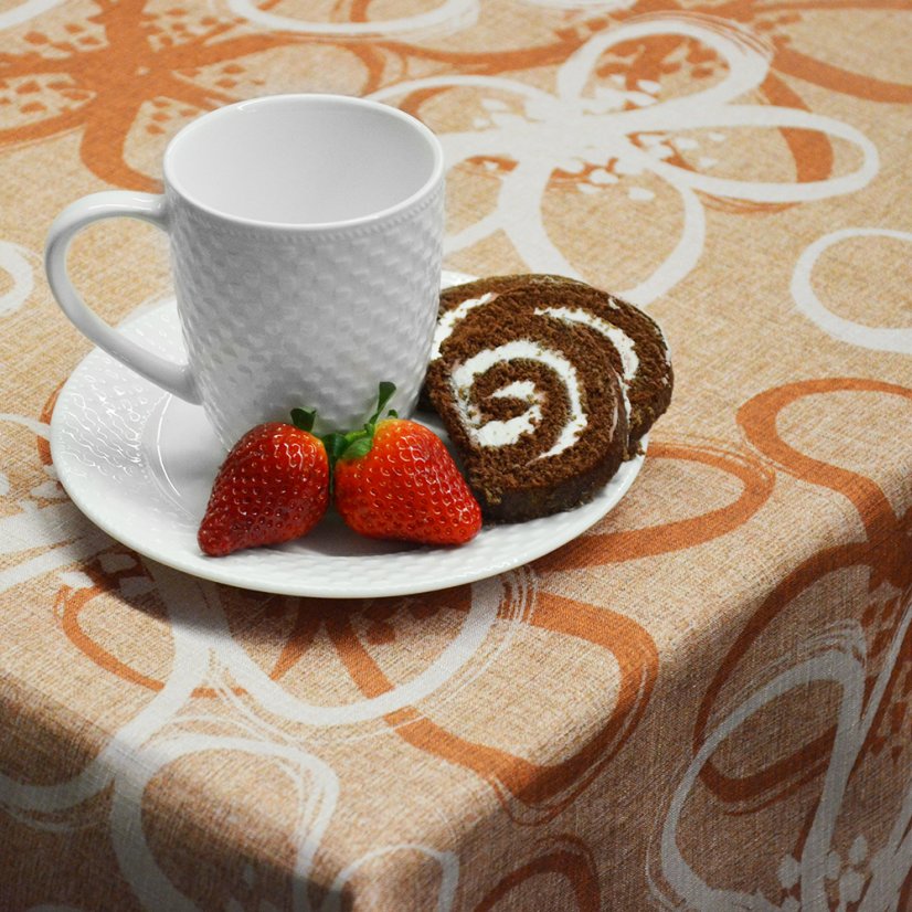 Teflonový ubrus tisk Loren hnědá - Vyber rozmer: 50x100