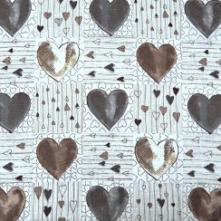 Hladká bavlna - Hnedé srdce