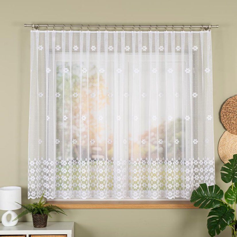 Záclona Johana - Vyber výšku ↕ (cm): 110, Vyber šití: bez obšití