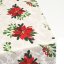 Vánoční běhoun v metráži - Poinsettia se jmelím - Šíře materiálu ↔ (cm): 38, Vyber okraje: pouze střih