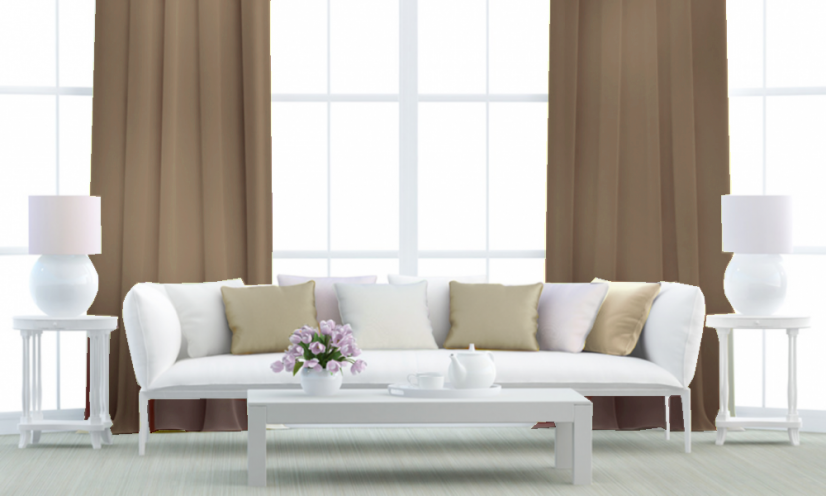 Dekorační látka Blackout oříškový - Šíře materiálu ↔ (cm): 150, Vyber šití: bez obšití