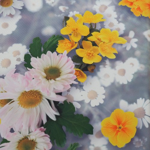 Ubrusová látka Garden - Spring - šedá - Šíře materiálu (cm): 150