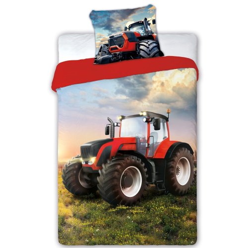 Povlečení hladká bavlna - Traktor 2 - Rozměr povlečení: 140x200+70x90